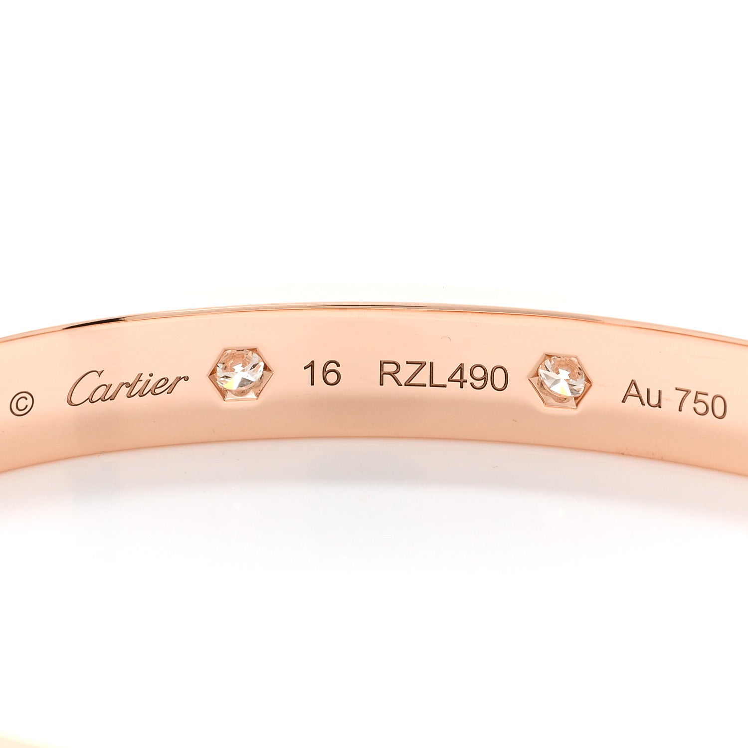 Cartier 18K Pink Gold 10 Diamond LOVE Bracelet 16 4 of 4