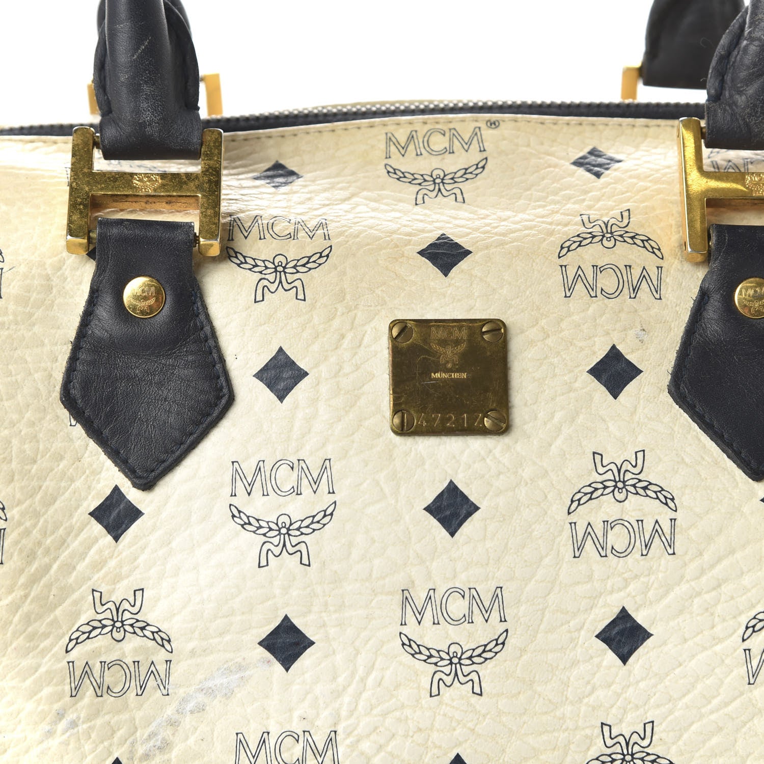 MCM Visetos Essential Boston Bag White 9 of 14