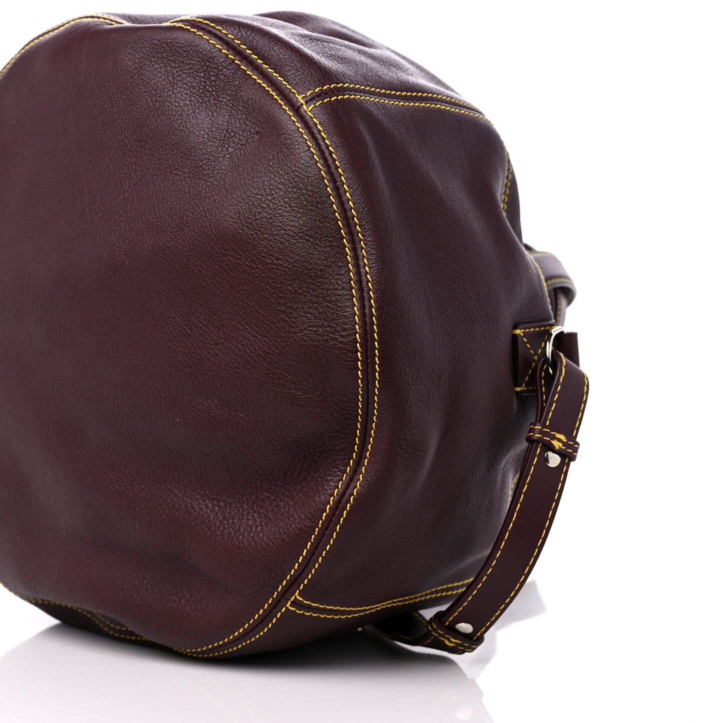 Calfskin Round Air Hobo Burgundy