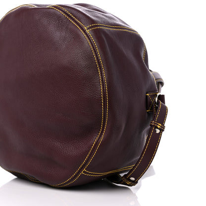 Balenciaga Calfskin Round Air Hobo Burgundy 8 of 10