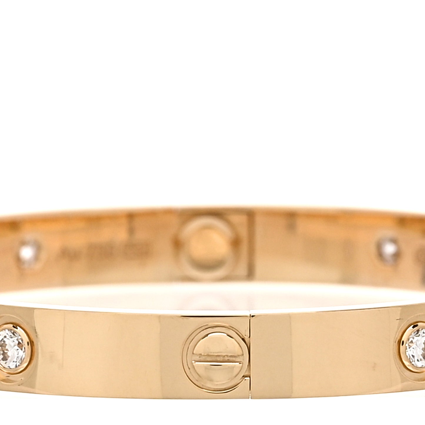 18K Yellow Gold 10 Diamond LOVE Bracelet 17