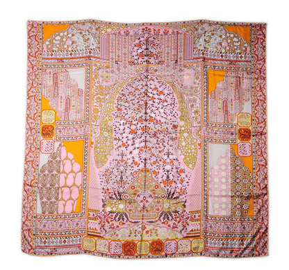 Hermes Twill Tapis Persans Scarf 140 Rose Soleil Beige 2 of 8