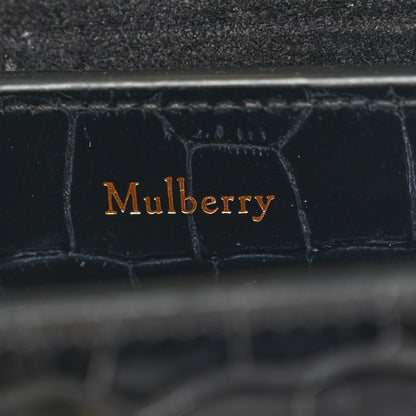 Mulberry Calfskin Crocodile Embossed Micro Seaton Black 6 of 11