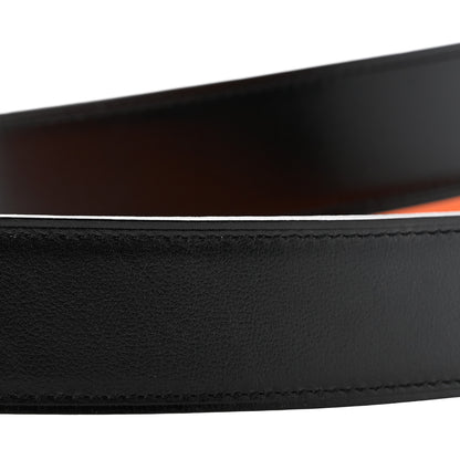 Hermes Box Togo 32mm Striee H Belt 110 44 Black Orange 8 of 10