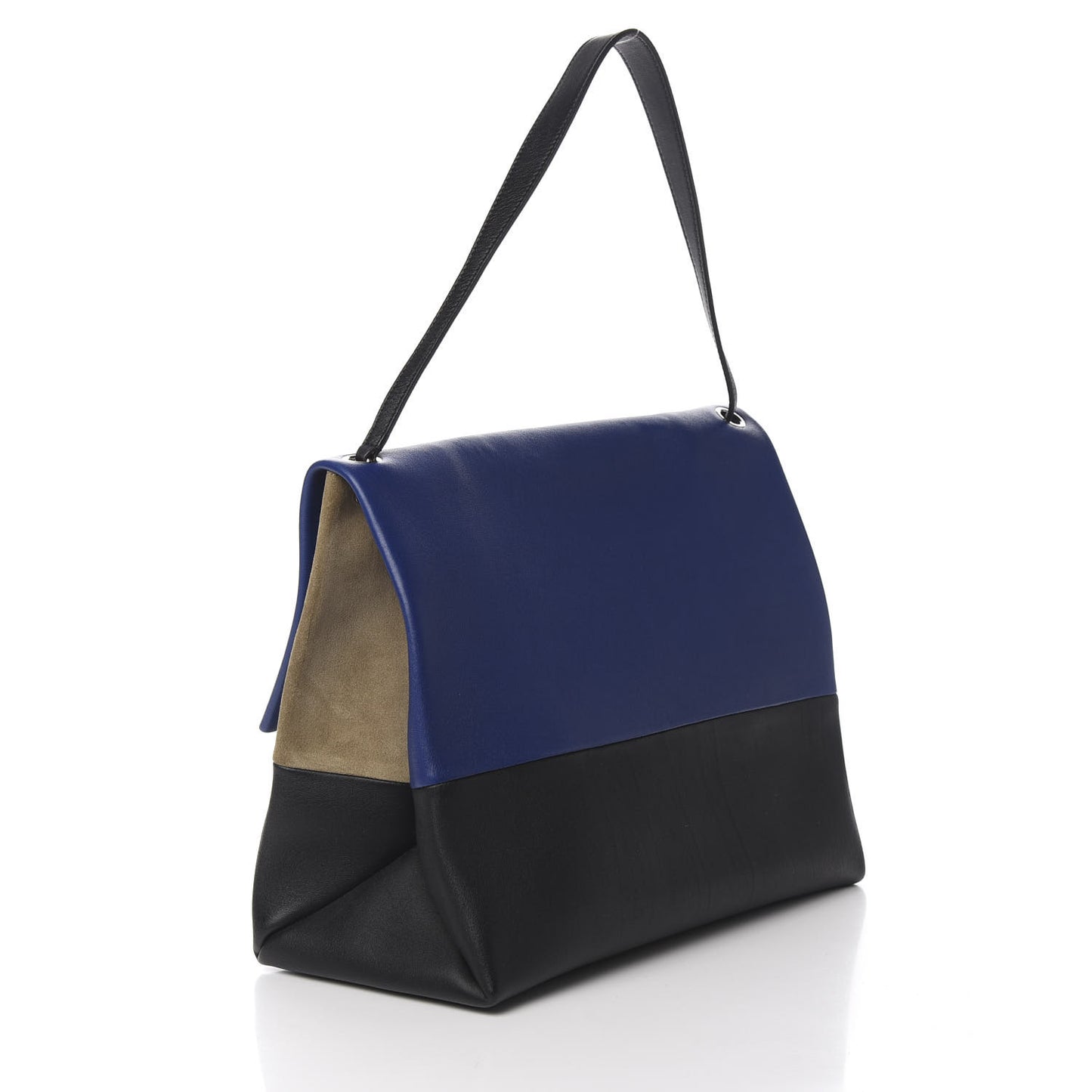Calfskin Suede All Soft Shoulder Bag Indigo
