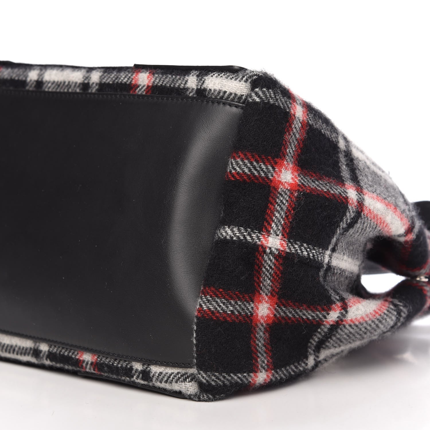 Balenciaga Wool Plaid S Navy Cabas Black Red 7 of 10