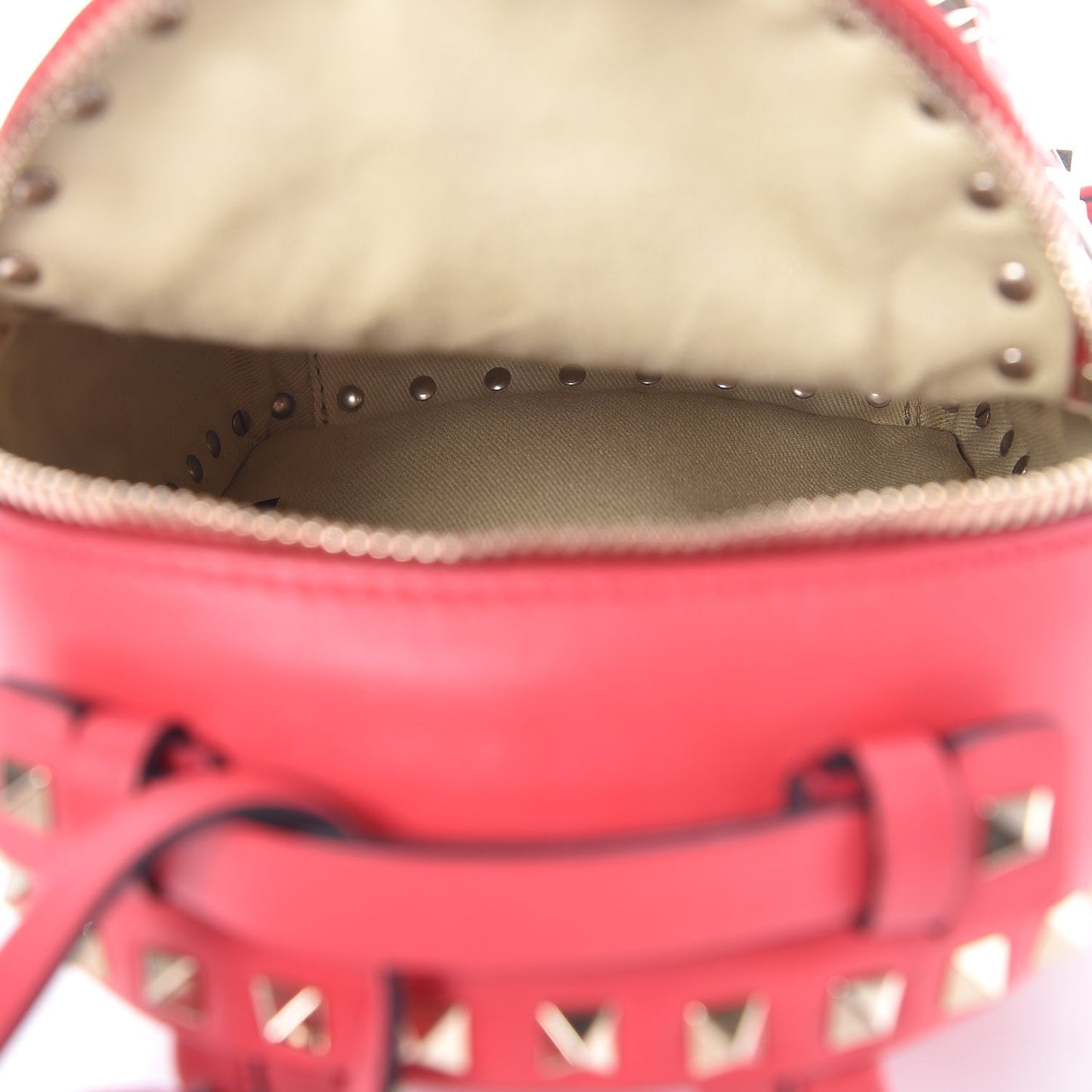 Calfskin Mini Rockstud Backpack Deep Fuxia