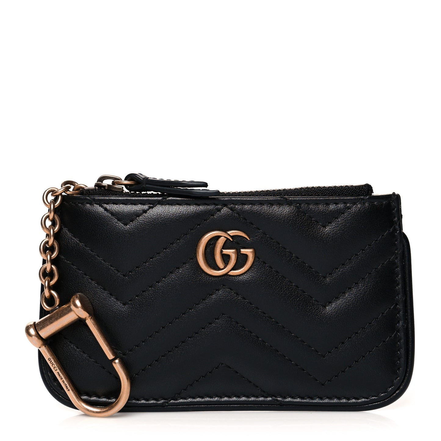 Calfskin Matelasse GG Marmont Key Case Black