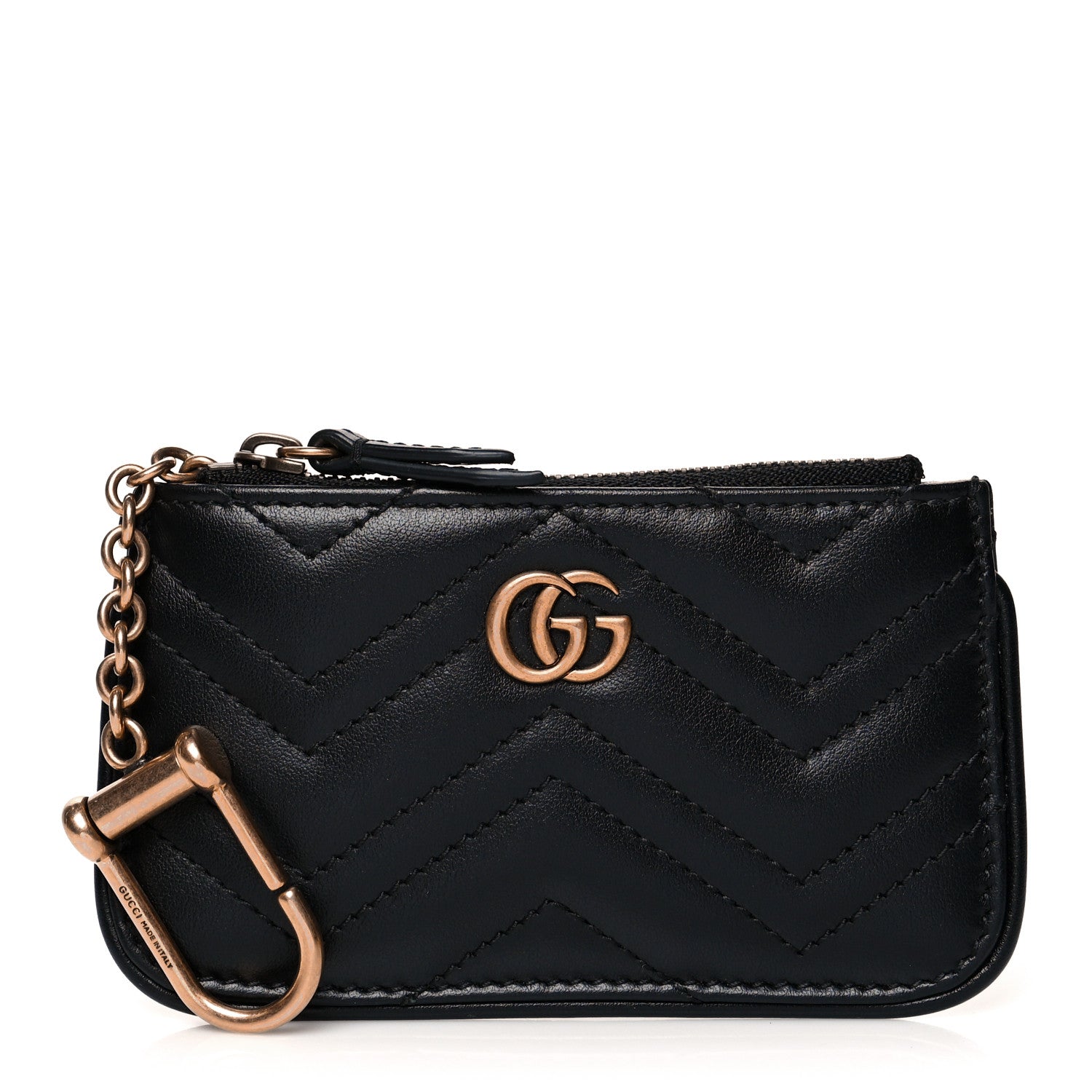 Gucci Calfskin Matelasse GG Marmont Key Case Black 1 of 9
