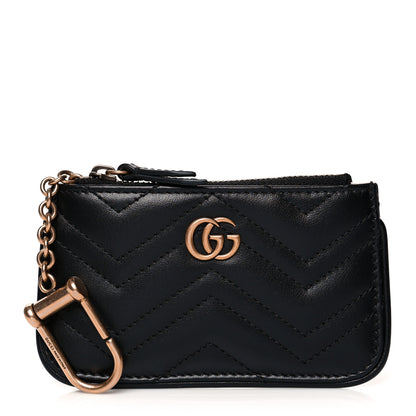 Gucci Calfskin Matelasse GG Marmont Key Case Black 1 of 9