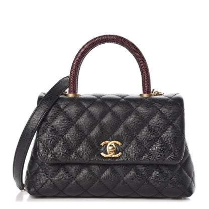 Chanel Caviar Lizard Quilted Mini Coco Handle Flap Black 1 of 9