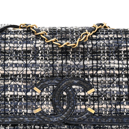 Chanel Tweed Snakeskin Quilted Medium CC Filigree Flap Multicolor 8 of 11