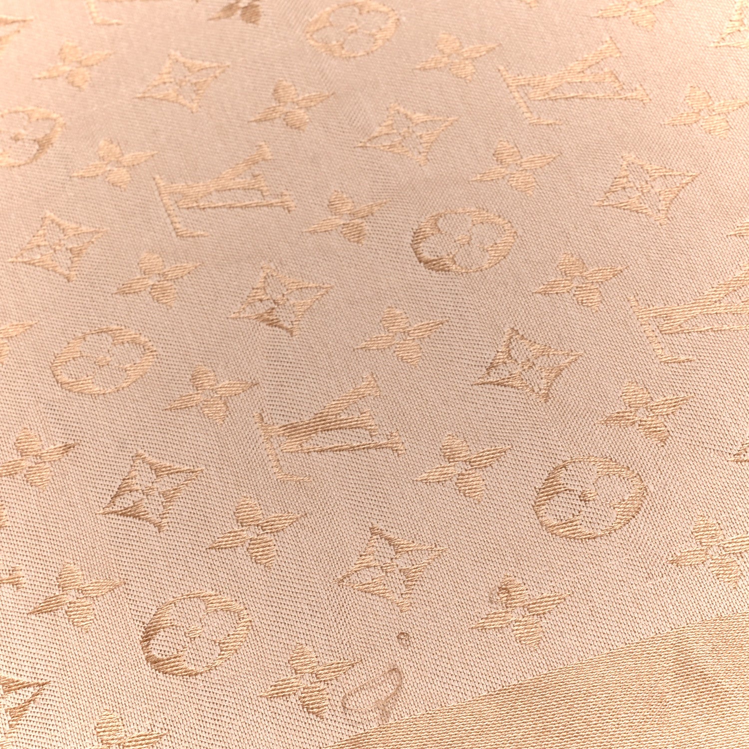 Louis Vuitton Silk Wool Monogram Denim Shawl  Beige Rose 4 of 4