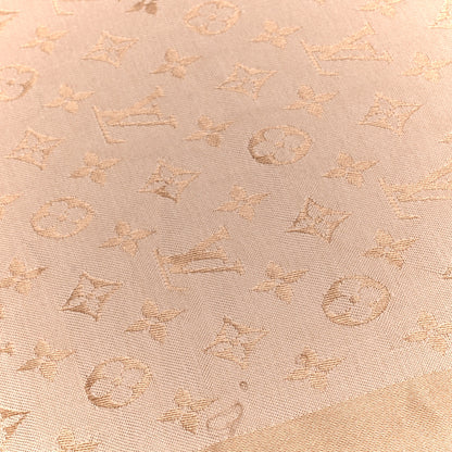 Louis Vuitton Silk Wool Monogram Denim Shawl  Beige Rose 4 of 4