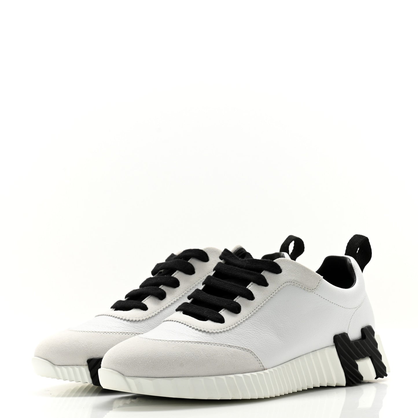 Goatskin Suede Goatskin Bouncing Sneakers 37 White Black
