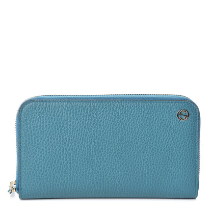 Gucci Dollar Calfskin GG Zip Around Wallet Deep Cobalt 1 of 7