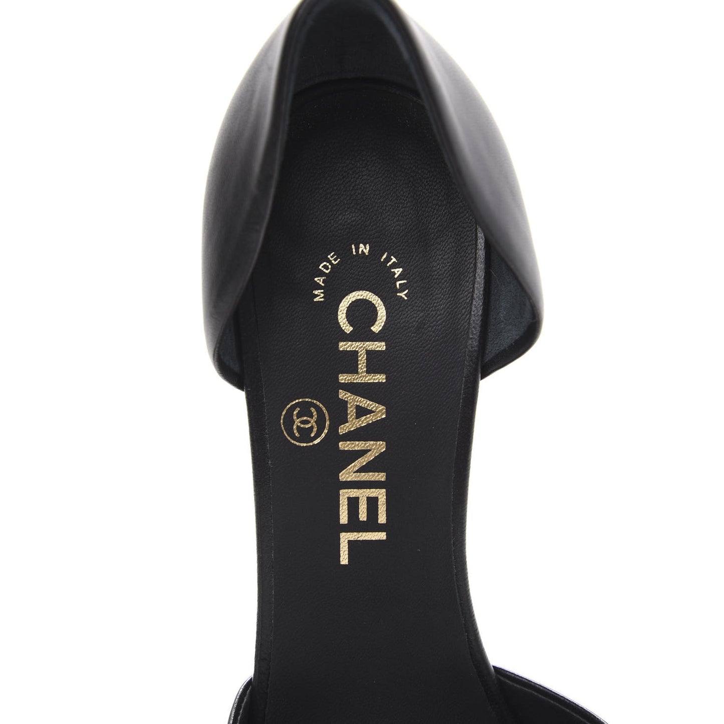 Lambskin Pearl Peep Toe d'Orsay Pumps 36 Black