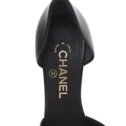 Chanel Lambskin Pearl Peep Toe d'Orsay Pumps 36 Black 7 of 11