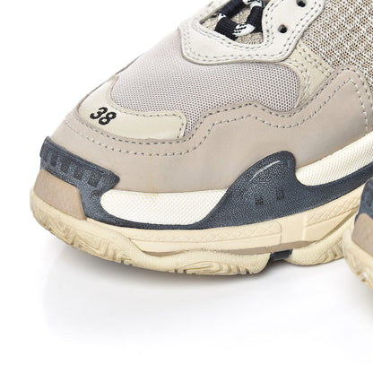 Balenciaga Fabric Mesh Womens Triple S Sneakers 38 Beige Black 8 of 15