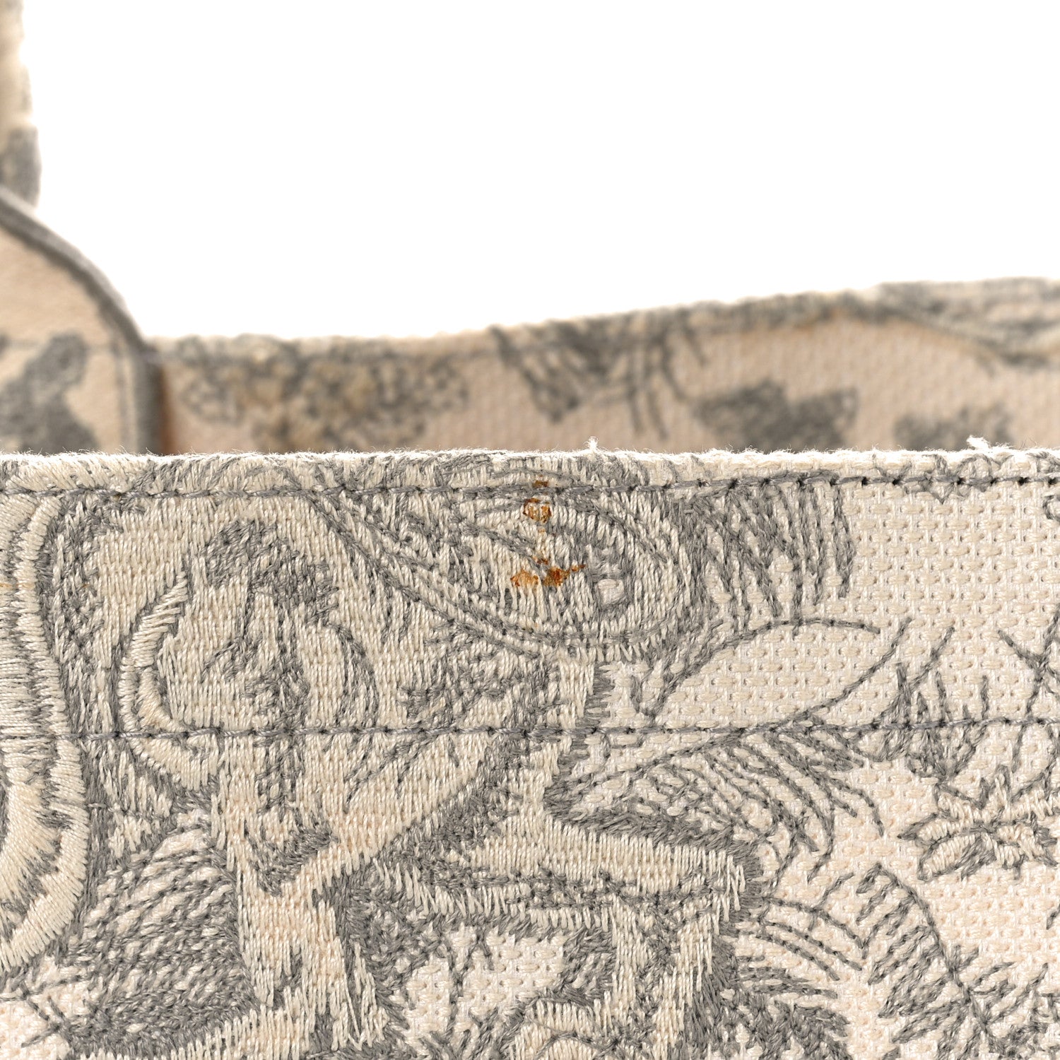 Christian Dior Canvas Embroidered Medium Dioriviera Toile De Jouy Book Tote Gray 10 of 14