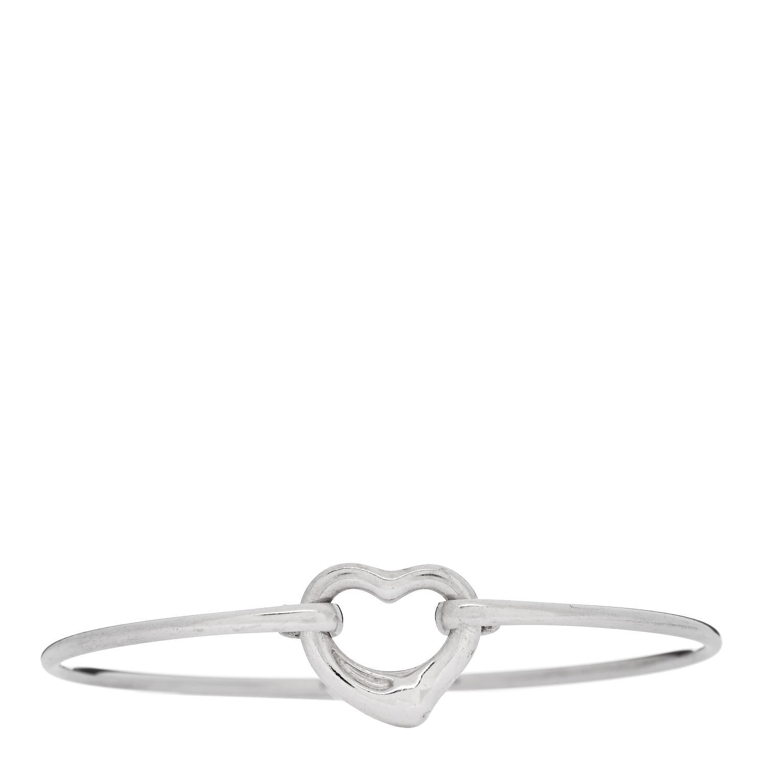 Tiffany Sterling Silver Elsa Peretti Open Heart Bangle 1 of 4