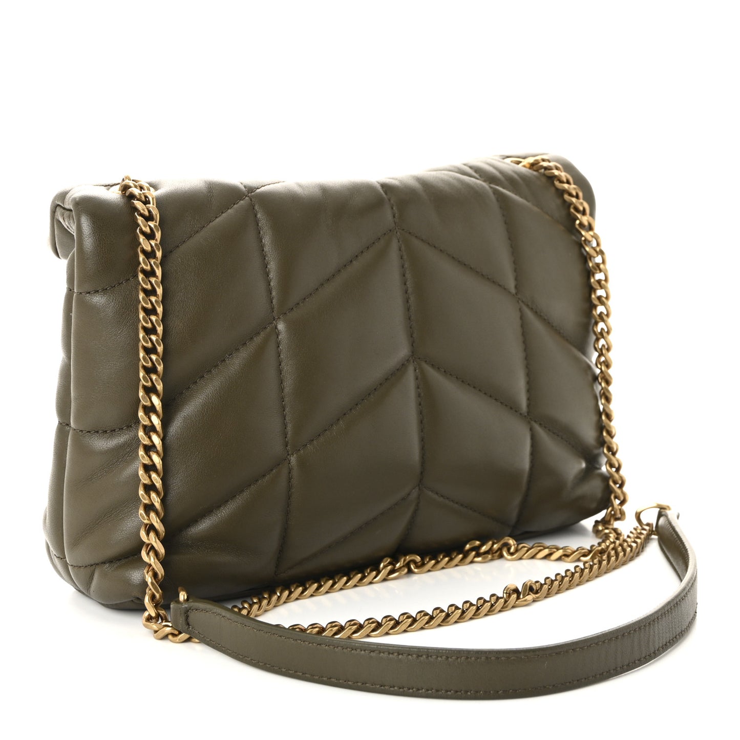 Lambskin Quilted Toy Loulou Puffer Monogram Chain Satchel Light Musk