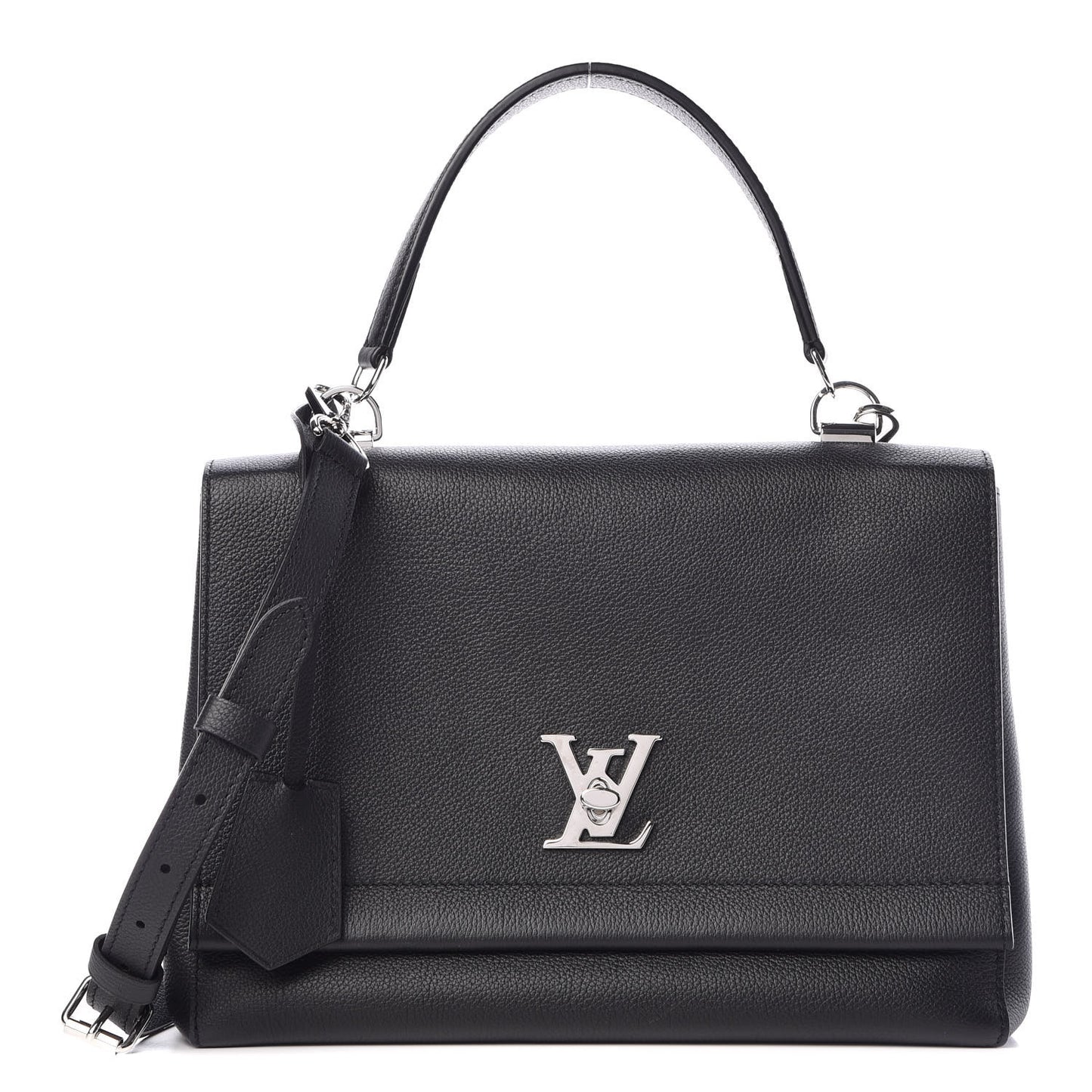 Soft Calfskin Lockme II Top Handle Black