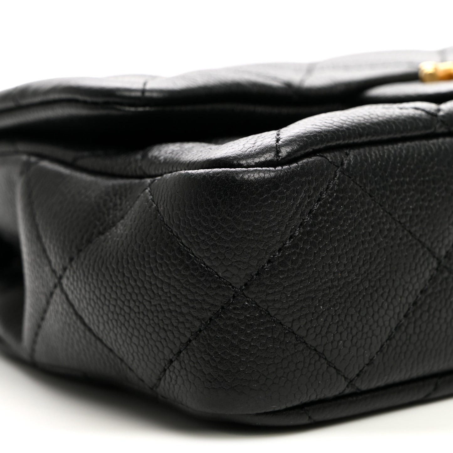Caviar Quilted Mini Sweetheart Rectangular Flap Black