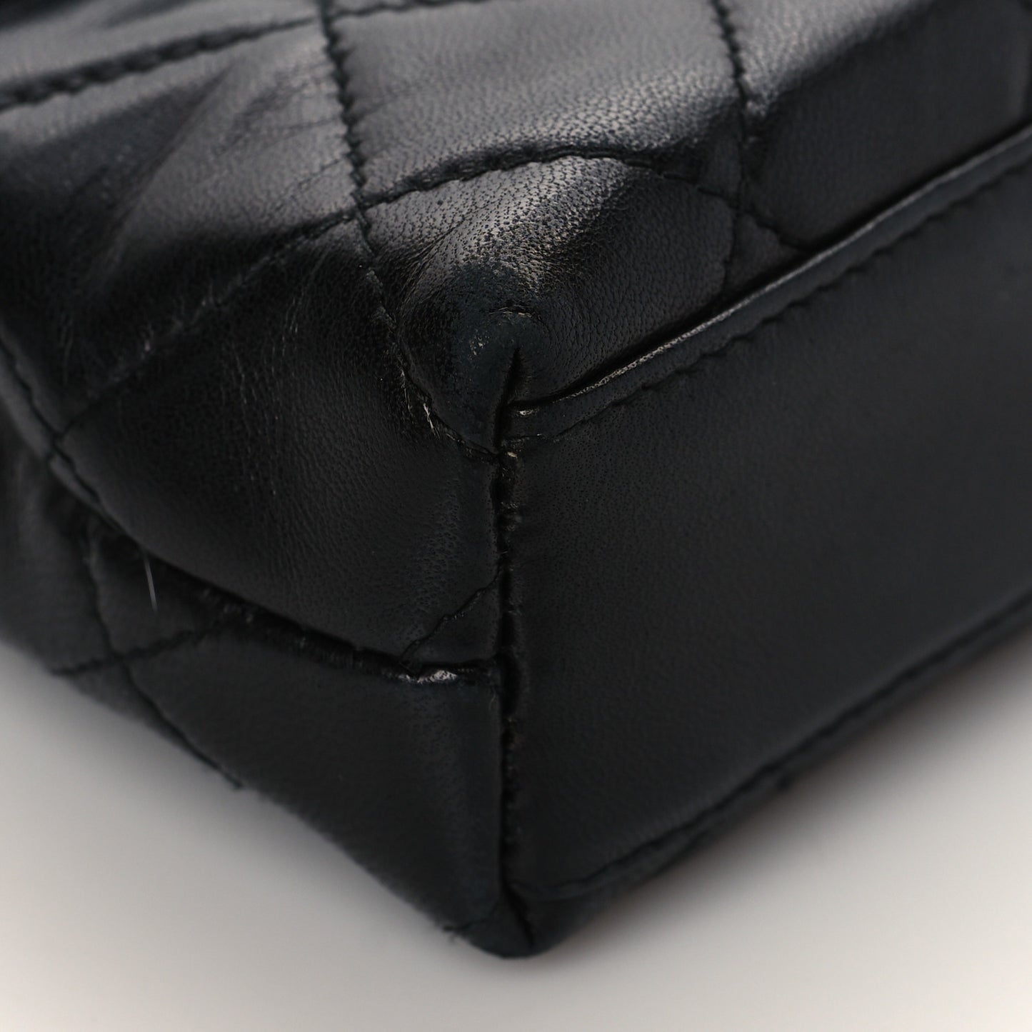 Lambskin Quilted Flap Waist Belt Bag Black