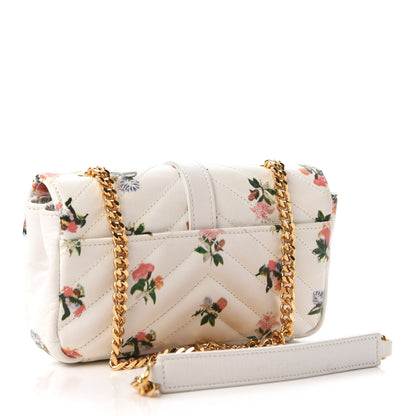 Saint Laurent Calfskin Prairie Flower Printed Matelasse Monogram Baby Chain Bag White 3 of 9