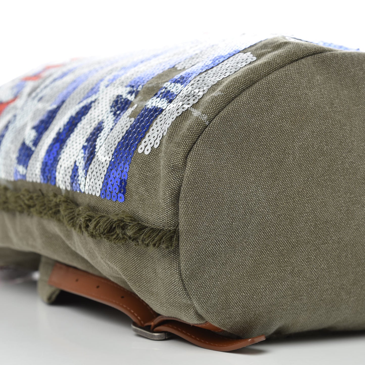 Canvas Sequins Cubano Trip Backpack Khaki