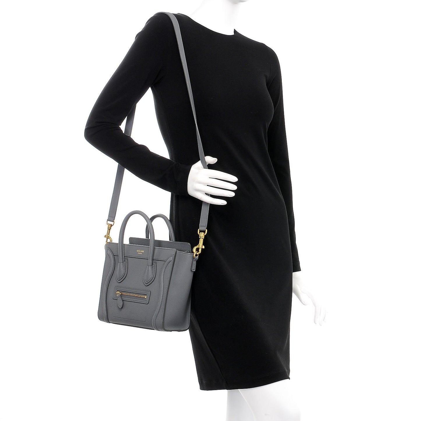 Baby Grained Calfskin Nano Luggage Kohl