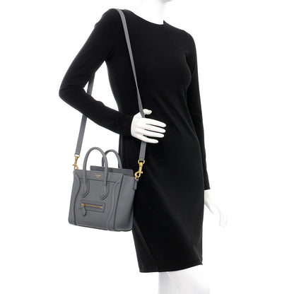 Celine Baby Grained Calfskin Nano Luggage Kohl 2 of 8