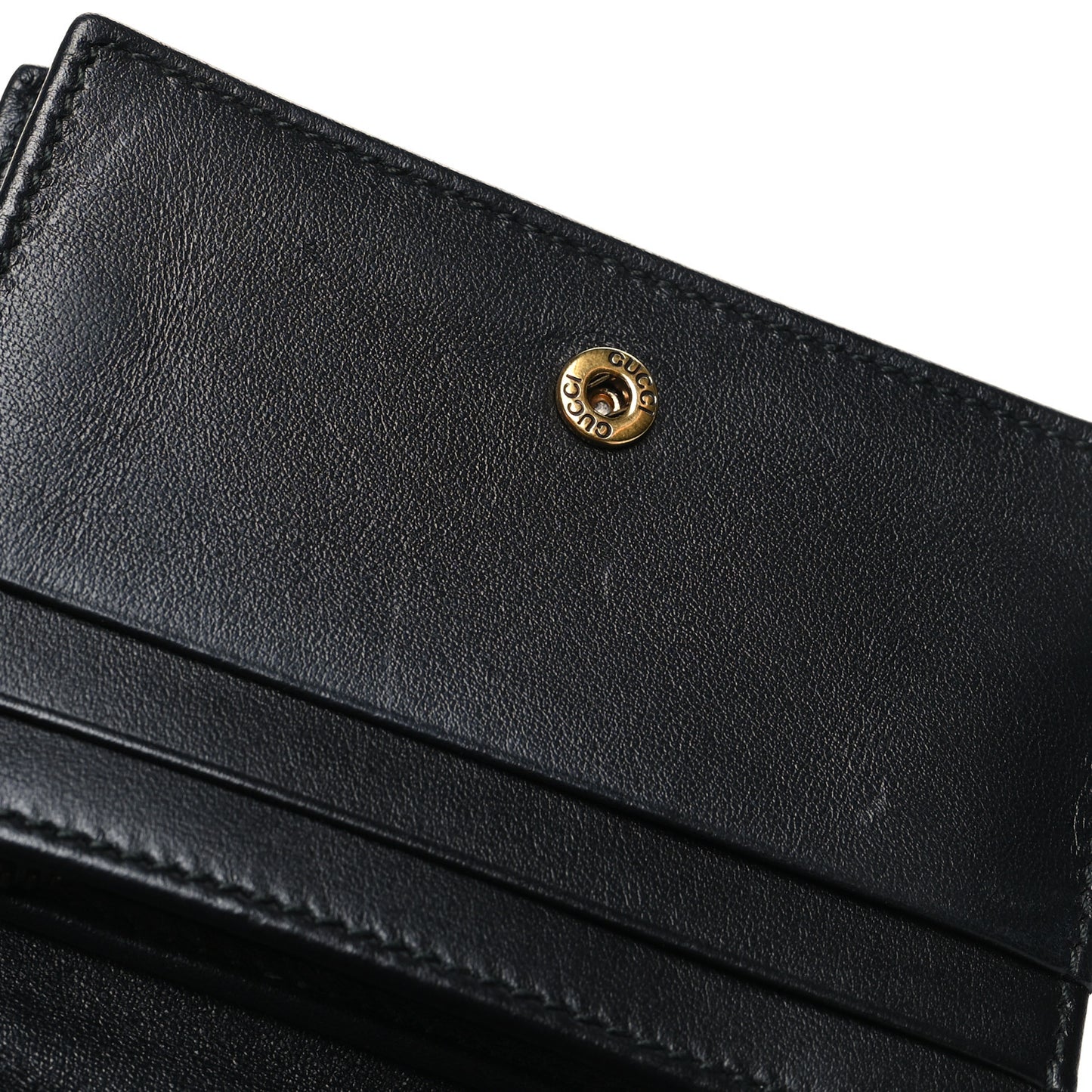 Calfskin Matelasse GG Marmont Card Case Wallet Black