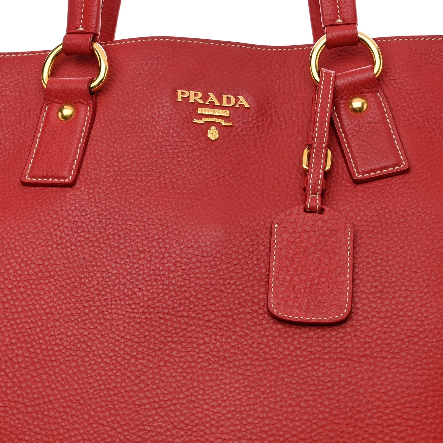 Vitello Daino Side Zip Shopper Tote Rosso