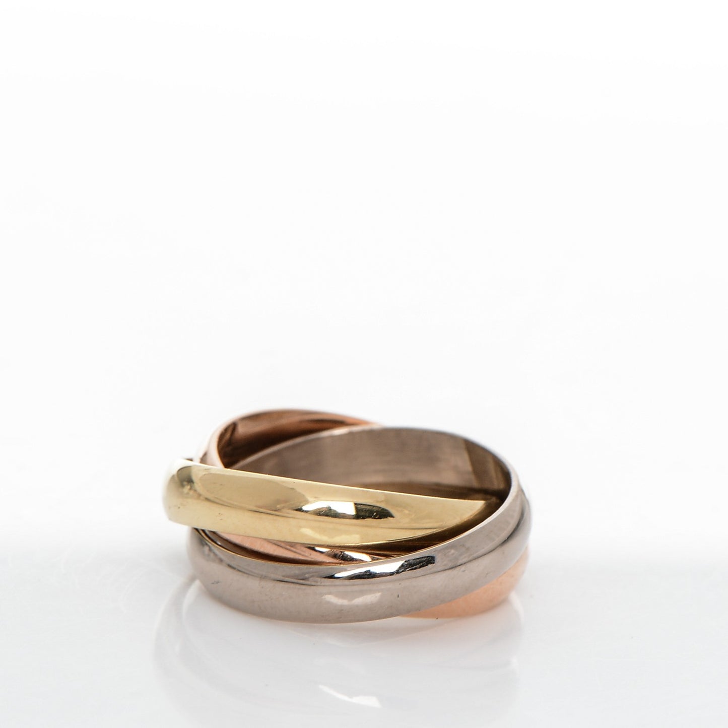 18K Pink Yellow White Gold Small Trinity Ring 48 4.5