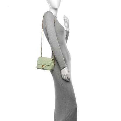 Chanel Lambskin Quilted Mini Pearl Crush Flap Light Green 2 of 12