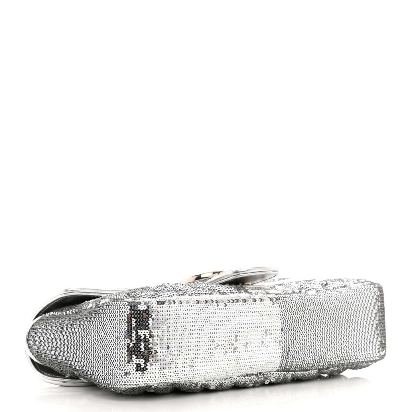 Sequin Matelasse Small GG Marmont Shoulder Bag Silver