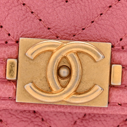 Chanel Caviar Chevron Quilted Boy Flap Card Holder Wallet Pink 8 of 10