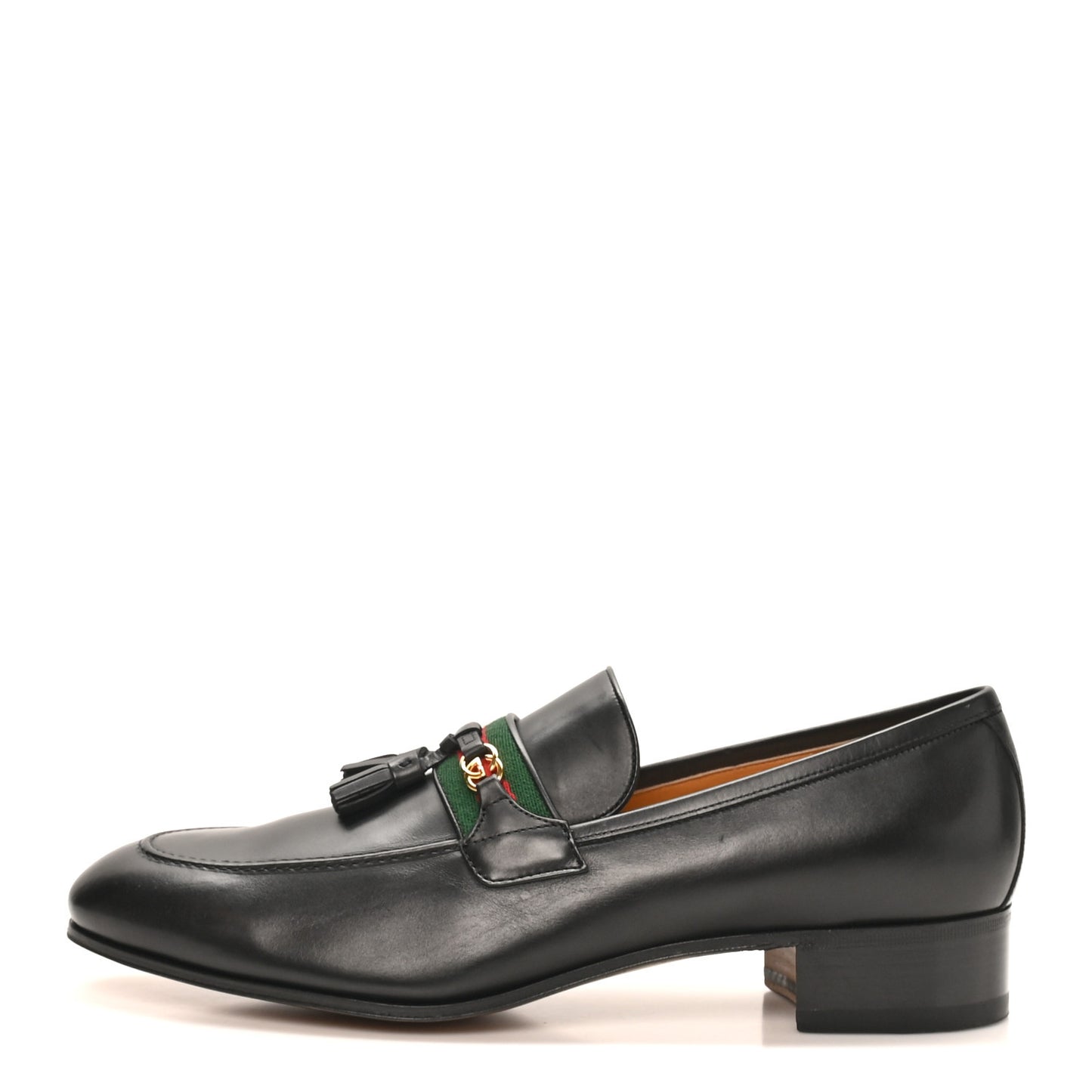Calfskin Web Interlocking G Mens Tassel Loafers 12 Black