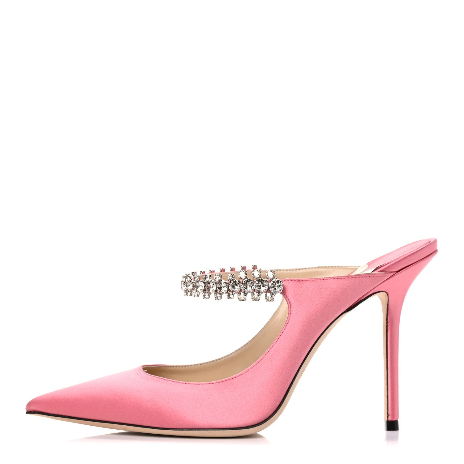 Jimmy Choo Satin Crystal Bing 100 Pumps 39.5 Rose 1 of 11