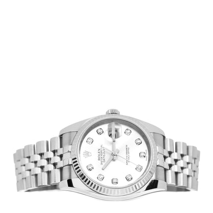 Rolex Stainless Steel 18K White Gold Diamond 36mm Oyster Perpetual Datejust Watch Silver 116234 2 of 5