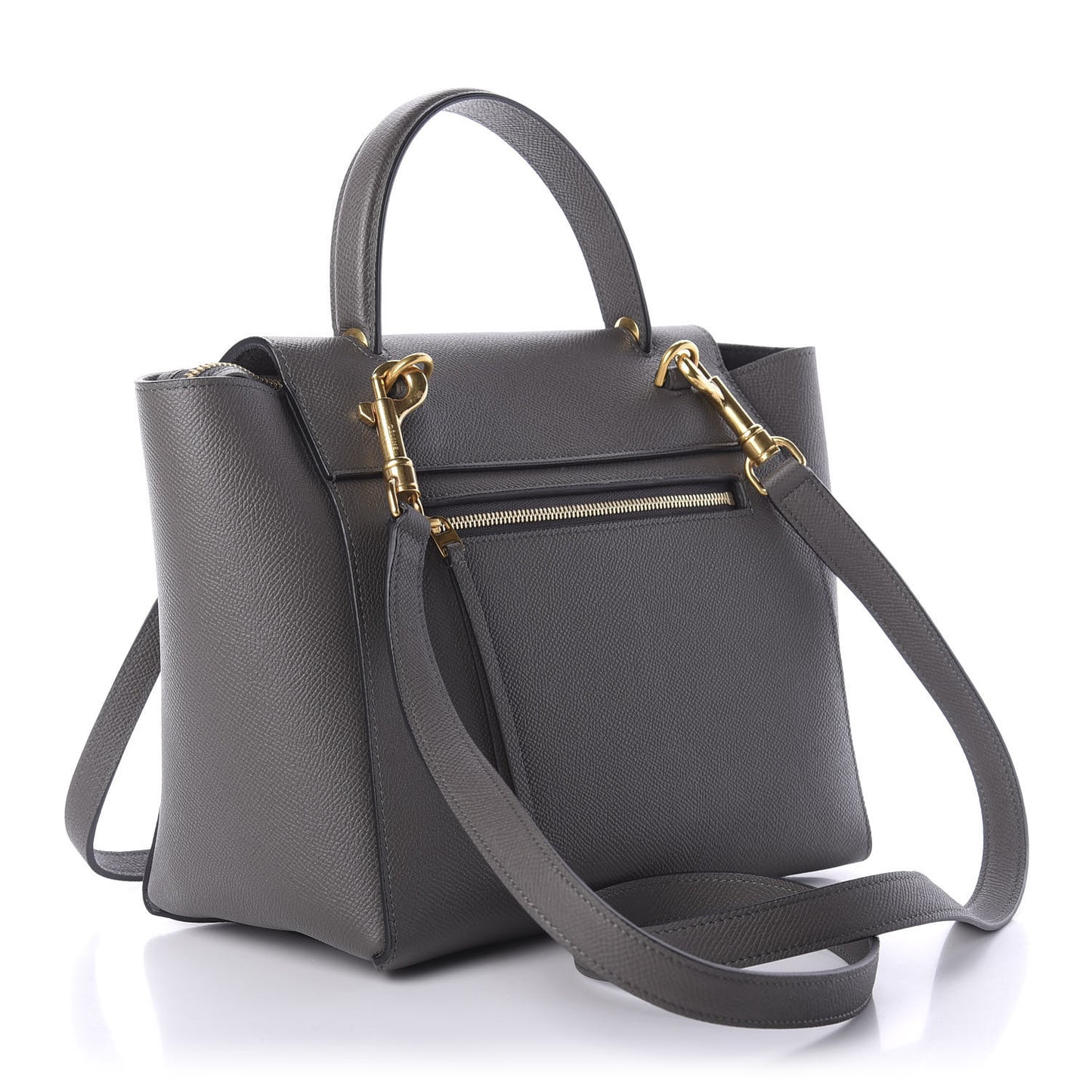 Grained Calfskin Nano Belt Bag Grey
