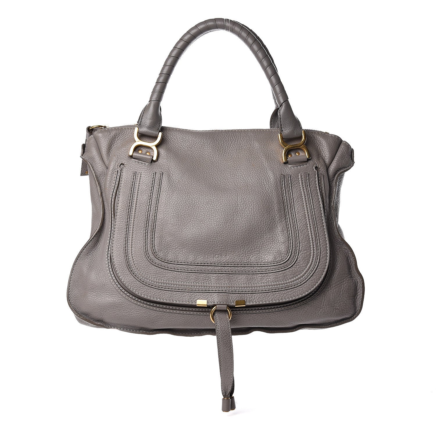Chloe Calfskin Large Marcie Satchel Cashmere Grey 1 of 14
