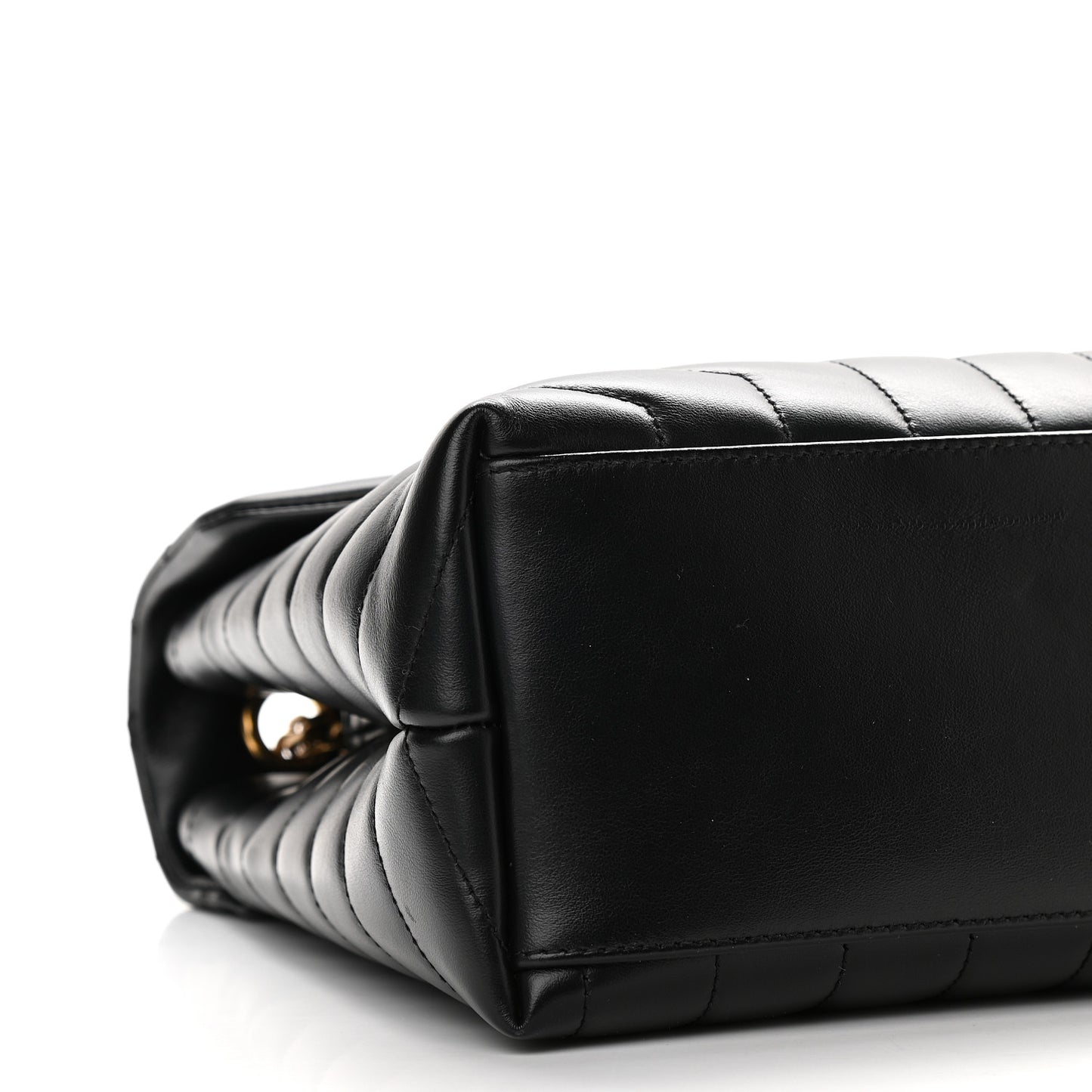 Calfskin Y Quilted Monogram Medium Loulou Chain Satchel Black
