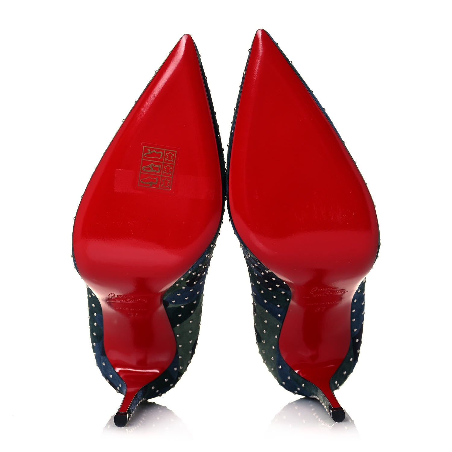 Christian Louboutin Veau Velours Camou Kate Plume 100 Pumps 37 Lin Multi 5 of 8