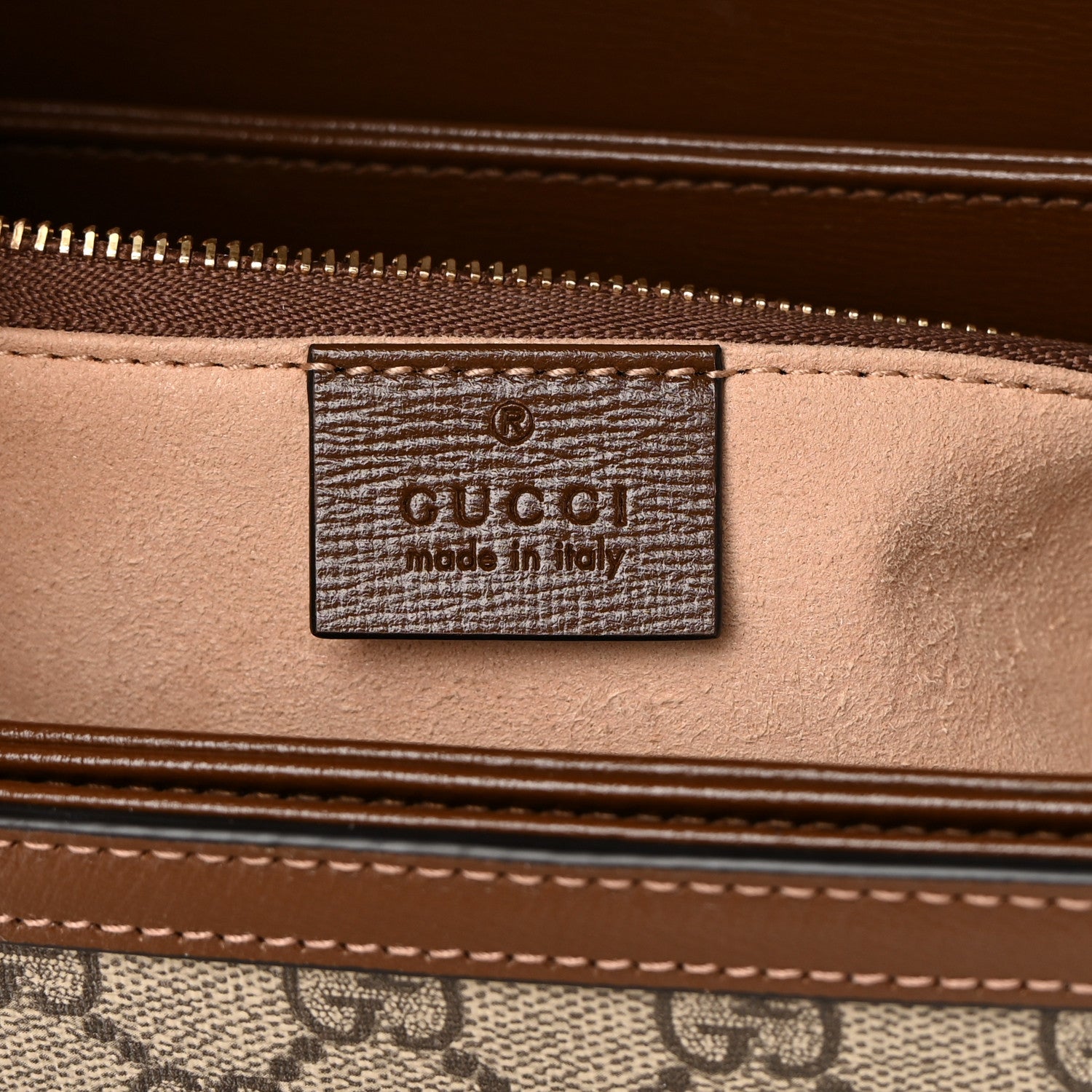 Gucci GG Supreme Monogram Horsebit 1955 Shoulder Bag Beige Brown Sugar 6 of 15