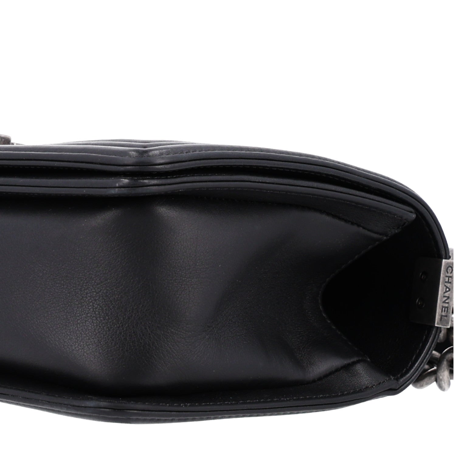 Chanel Lambskin Chevron Quilted Medium Boy Flap Black 10 of 10
