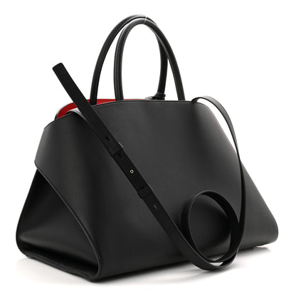 Salvatore Ferragamo Calfskin Large Hug Soft Bicolor Shoulder Bag Black Flame Red 3 of 10