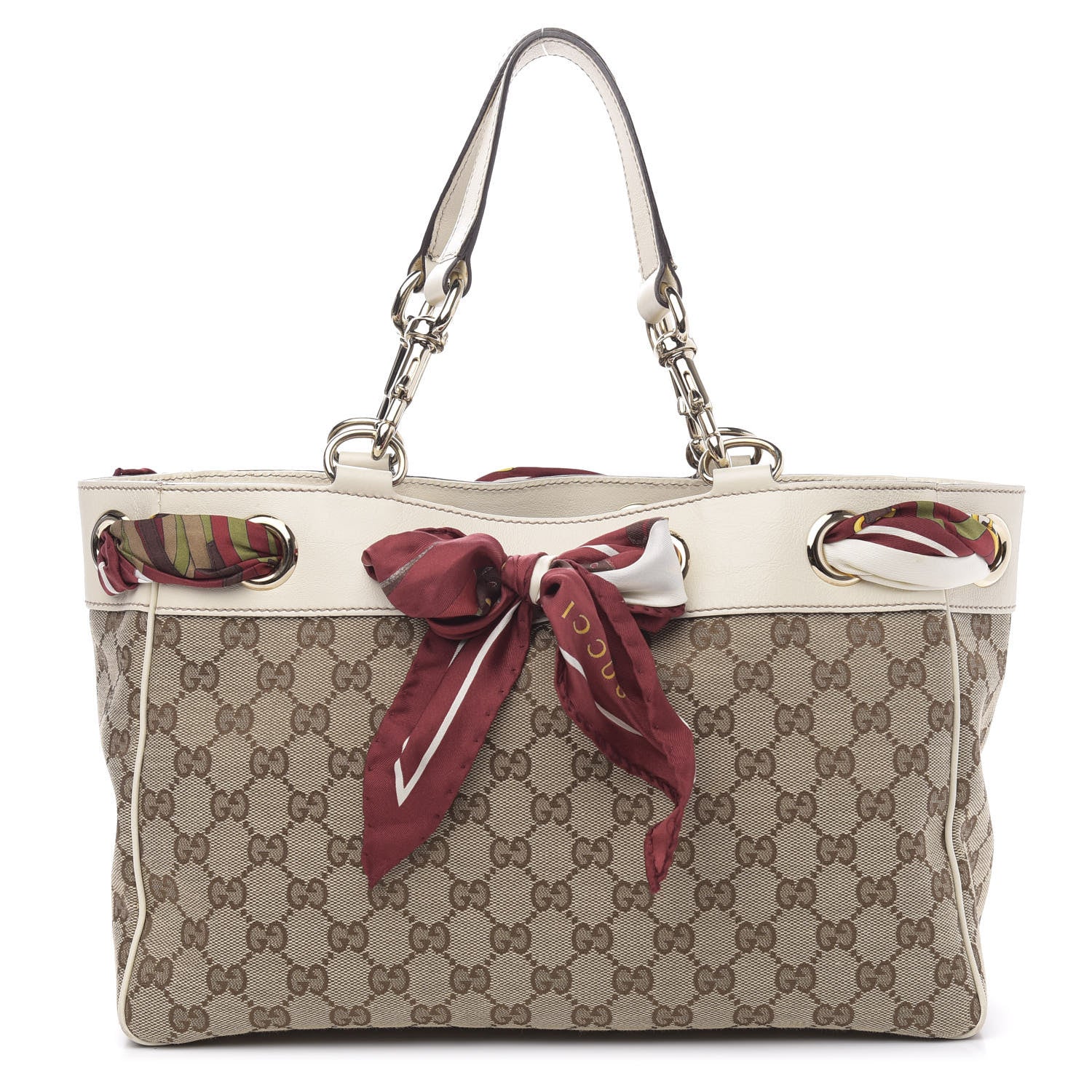 Gucci Monogram Medium Positano Tote Off White 1 of 12